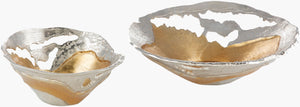 Surya Ambrosia Modern Decorative Accent Bowl - Durable Aluminum, Contemporary Design For Home & Office Decor Gold Aluminum Aoa-003