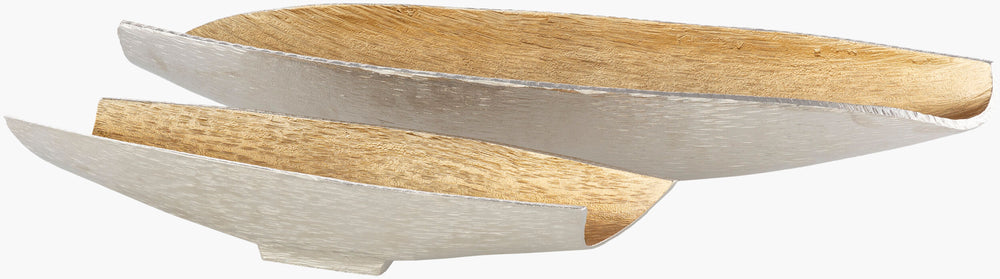 Surya Ambrosia Modern Decorative Accent Bowl - Durable Aluminum, Contemporary Design For Home & Office Decor Metallic ,Silver Aluminum Aoa-002