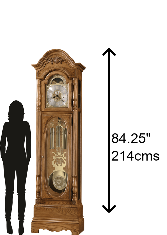 Hekman Furniture 611044 Schultz Grandfather Clock - Exquisite Golden Oak Design With Triple-chime Movement & Heirloom Features Golden Oak Schultz Grandfather Clock 611044