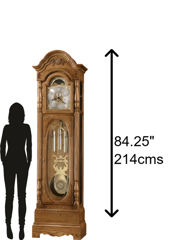 Hekman Furniture 611044 Schultz Grandfather Clock - Exquisite Golden Oak Design With Triple-chime Movement & Heirloom Features Golden Oak Schultz Grandfather Clock 611044