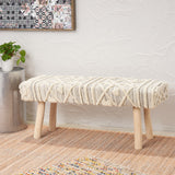 Christopher Knight Home® - Noble House - Laveta Handcrafted Boho Wool and Cotton Rectangular Bench