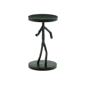 Bernhardt Bernhardt Sculptural Theo Figure Table — Black Cast Iron Faux-Bois Pedestal Accent For Small Spaces 379190