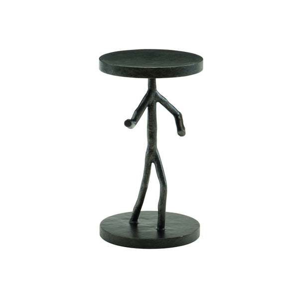 Bernhardt Bernhardt Sculptural Theo Figure Table — Black Cast Iron Faux-Bois Pedestal Accent For Small Spaces 379190