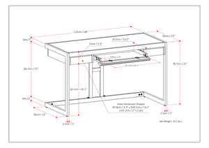 English Elm Erina Small Desk - Handcrafted Rustic Acacia Wood With Metal Frame - Stylish Workspace Solution B136P158631