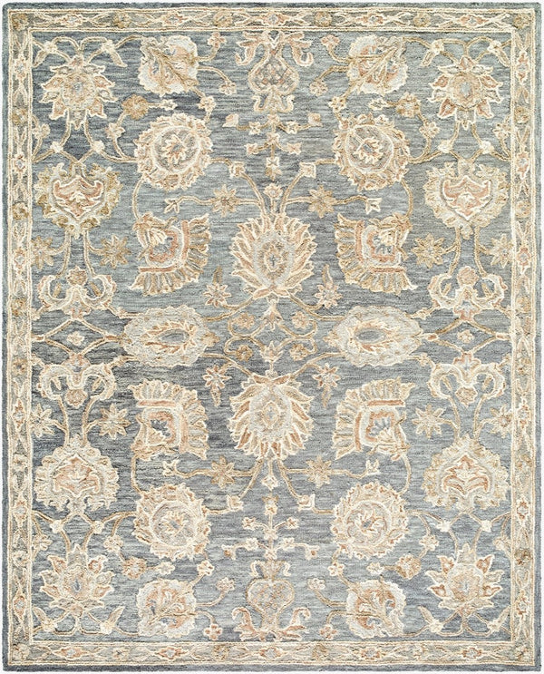 Livabliss Arnold Hand Tufted Wool Area Rug Artisan Crafted Traditional Pattern for Large Living Spaces Denim, Medium G 8' x 10' AOD2300-810