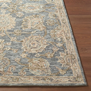 Livabliss Arnold Hand Tufted Wool Area Rug Artisan Crafted Traditional Pattern for Large Living Spaces Denim, Medium G 8' x 8' AOD2300-8RD