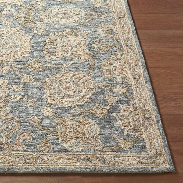 Livabliss Arnold Hand Tufted Wool Area Rug Artisan Crafted Traditional Pattern for Large Living Spaces Denim, Medium G 8' x 8' AOD2300-8RD