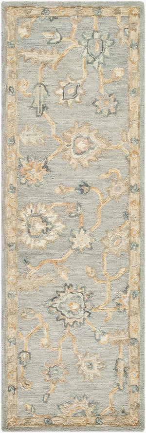 Livabliss Arnold Hand Tufted Wool Area Rug Traditional Design for Living Room and Dining Pewter, Ivory 2'6" x 8' AOD2303-268