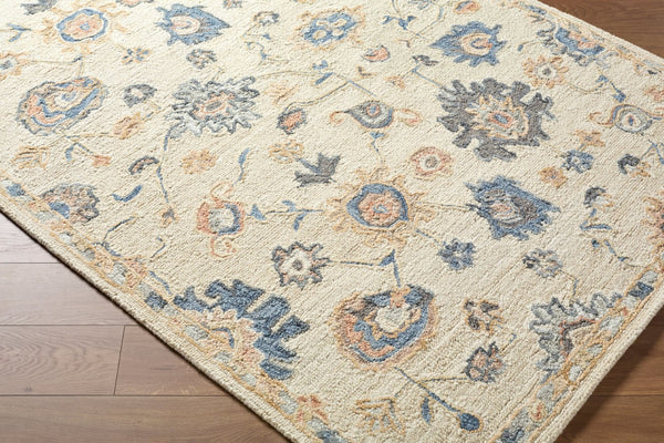 Livabliss Arnold Handtufted Wool Area Rug Traditional Pattern for Living Room or Dining Space Ivory, Slate Bl 9' x 12' AOD2304-912