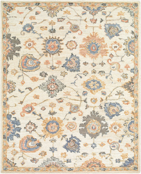 Livabliss Arnold Handtufted Wool Area Rug Traditional Pattern for Living Room or Dining Space Ivory, Slate Bl 8' x 10' AOD2304-810
