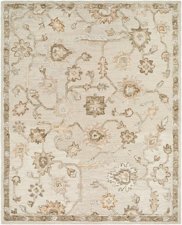 Livabliss Arnold Artisan Hand Tufted Wool Accent Rug Traditional Pattern for Bedroom Bath Kitchen Cream, Tan 8' x 10' AOD2305-810