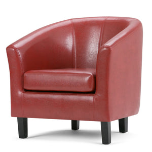 English Elm Austin - Stylish Red Tub Chair For Modern Comfort, Durable Faux Leather & Cozy Design For Any Space B136P159638
