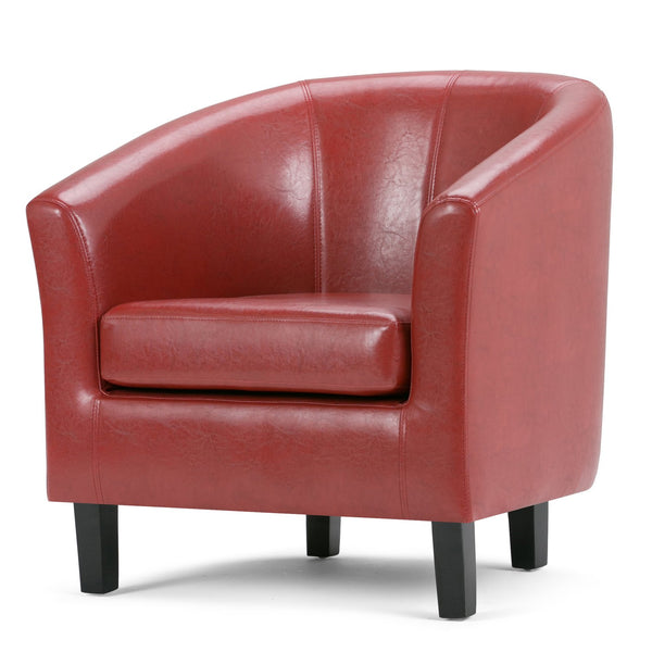 English Elm Austin - Stylish Red Tub Chair For Modern Comfort, Durable Faux Leather & Cozy Design For Any Space B136P159638