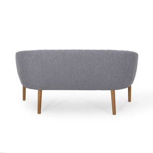 English Elm Loveseat Mid-century Modern Channel Tufted Upholstered Sofa with Rubberwood Tapered Legs 65780.00FCHAR