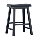 Homelegance By Top-Line Barrett Saddle Seat Counter Height Backless Stools (Set of 2) Blue Rubberwood