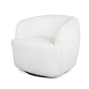 English Elm Christopher Knight Home® - Swivel Upholstered Accent Chair with Plush Fabric Comfort and 360° Rotation for Living Rooms White 74240.00WHI