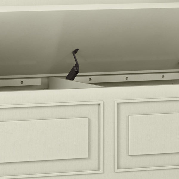 English Elm Connaught Entryway Storage Bench - Handcrafted Antique White Charm With Smart Storage & Seating B136P158532