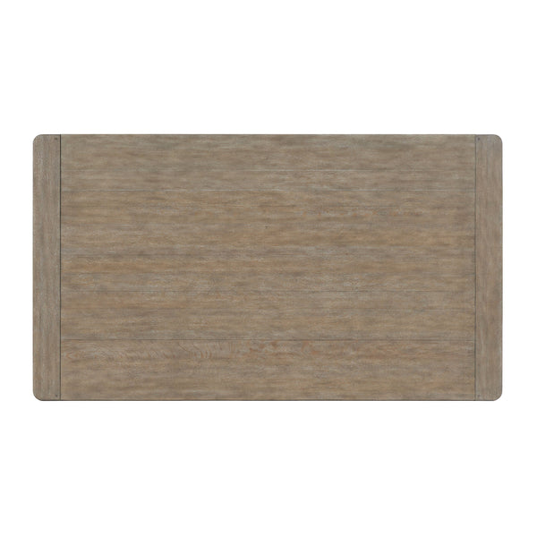 A.R.T. Furniture Reforma Trestle Dining Table - Extendable 84-128" Plank Surface, Rustic Oak Finish, Seats 8 Comfortably Brown Parawood Solids,Random Match Flaky Oak Veneers 324238-2358