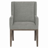 Linea Upholstered Arm Chair in Cerused Charcoal Finish