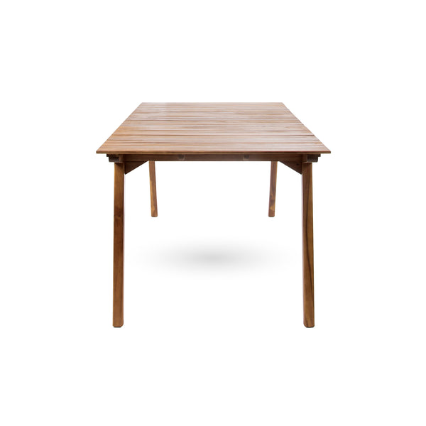 English Elm Outdoor Acacia Wood Rectangular Patio Dining Table Seats Six with Teak Finish 60388.00