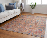 Feizy Rugs Rawlins Polyester Machine Made Bohemian & Eclectic Rug Tan/Pink/Blue 10'-6" x 14'