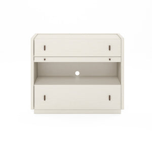 A.R.T. Furniture Blanc Contemporary Bachelor’S Chest With Alabaster Finish, Cedar-lined Drawers & Pull-out Tray White Parawood Solids,Maple Veneers,Metal 289158-1017