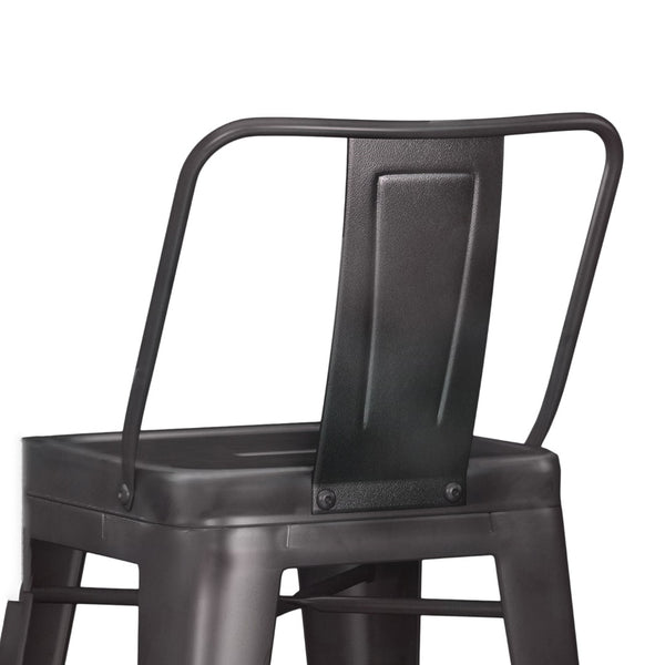 English Elm Rayne 24" Metal Counter Height Stools Set Of 2 - Stylish Gunmetal Grey For Modern Spaces & Bars B136P159480-GIGA