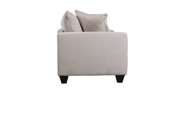 Porter Designs Porter Hawthorne Chenille Fabric Sofa - Elegant Cream Design With Geometric Pillows For Comfort Cream Fabric 01-207-01-6841