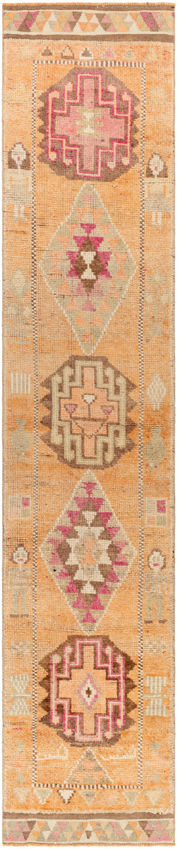 Antique One of a Kind AOOAK-1019 2'6" x 13'3" Handmade Rug AOOAK1019-13326  Tan, Light Wood, Camel, Desert Tan, Clay Surya