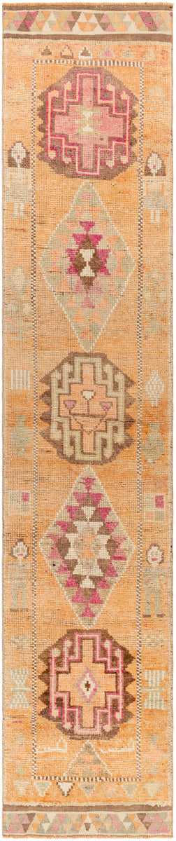 Antique One of a Kind AOOAK-1019 2'6" x 13'3" Handmade Rug AOOAK1019-13326  Tan, Light Wood, Camel, Desert Tan, Clay Surya
