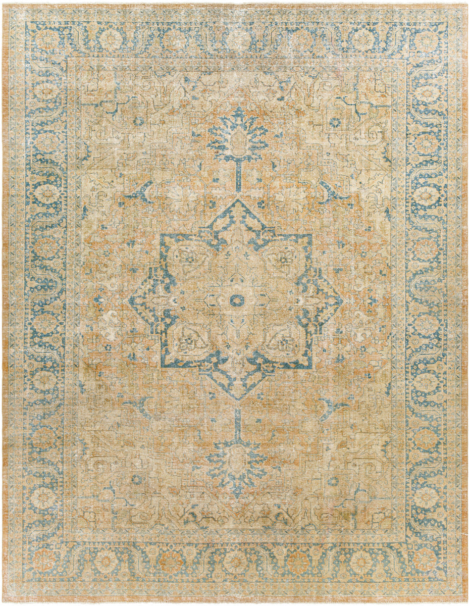 Antique One of a Kind AOOAK-1030 8'3" x 10'8" Handmade Rug AOOAK1030-83108  Khaki, Natural, Ash, Sage, Camel Surya