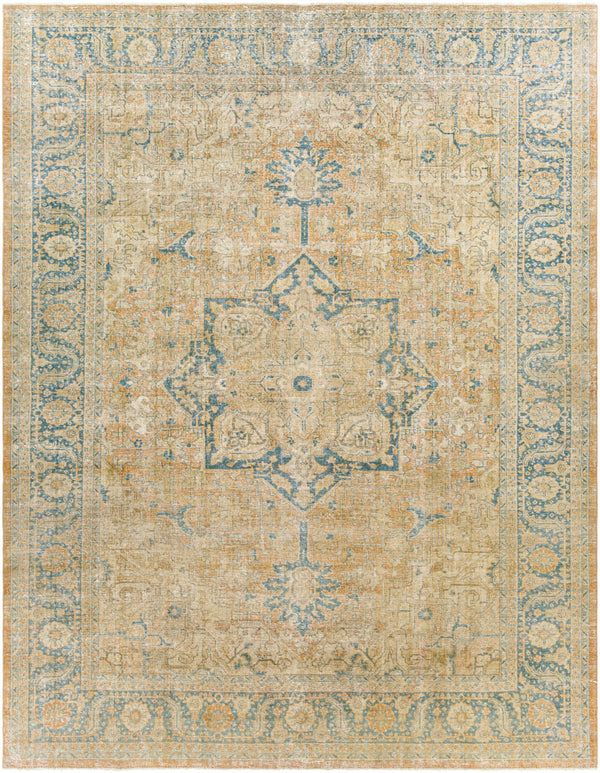 Antique One of a Kind AOOAK-1030 8'3" x 10'8" Handmade Rug AOOAK1030-83108  Khaki, Natural, Ash, Sage, Camel Surya