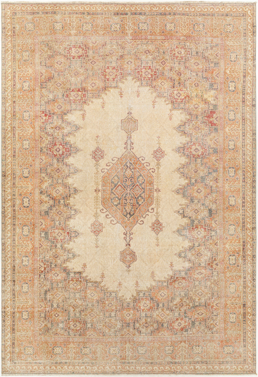 Antique One of a Kind AOOAK-1048 8' x 11'6" Handmade Rug AOOAK1048-8116  Khaki, Natural, Light Wood, Camel Surya