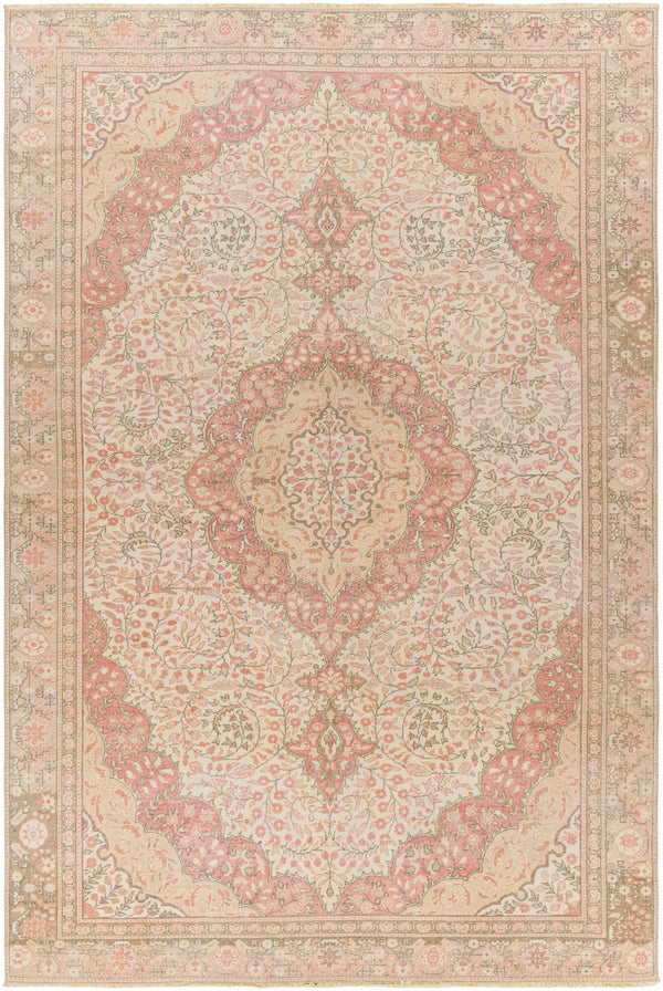 Antique One of a Kind AOOAK-1059 5'9" x 9'2" Handmade Rug AOOAK1059-5992  Warm Grey, Khaki, Desert Tan, Camel, Pearl Surya