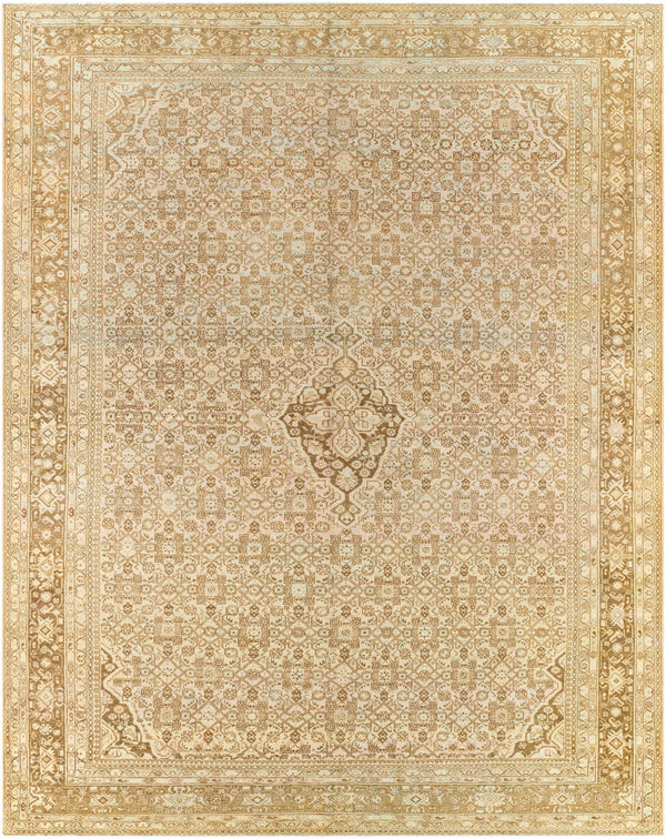 Antique One of a Kind AOOAK-1070 10'5" x 13' Handmade Rug AOOAK1070-10513  Natural, Khaki, Camel, Light Wood Surya
