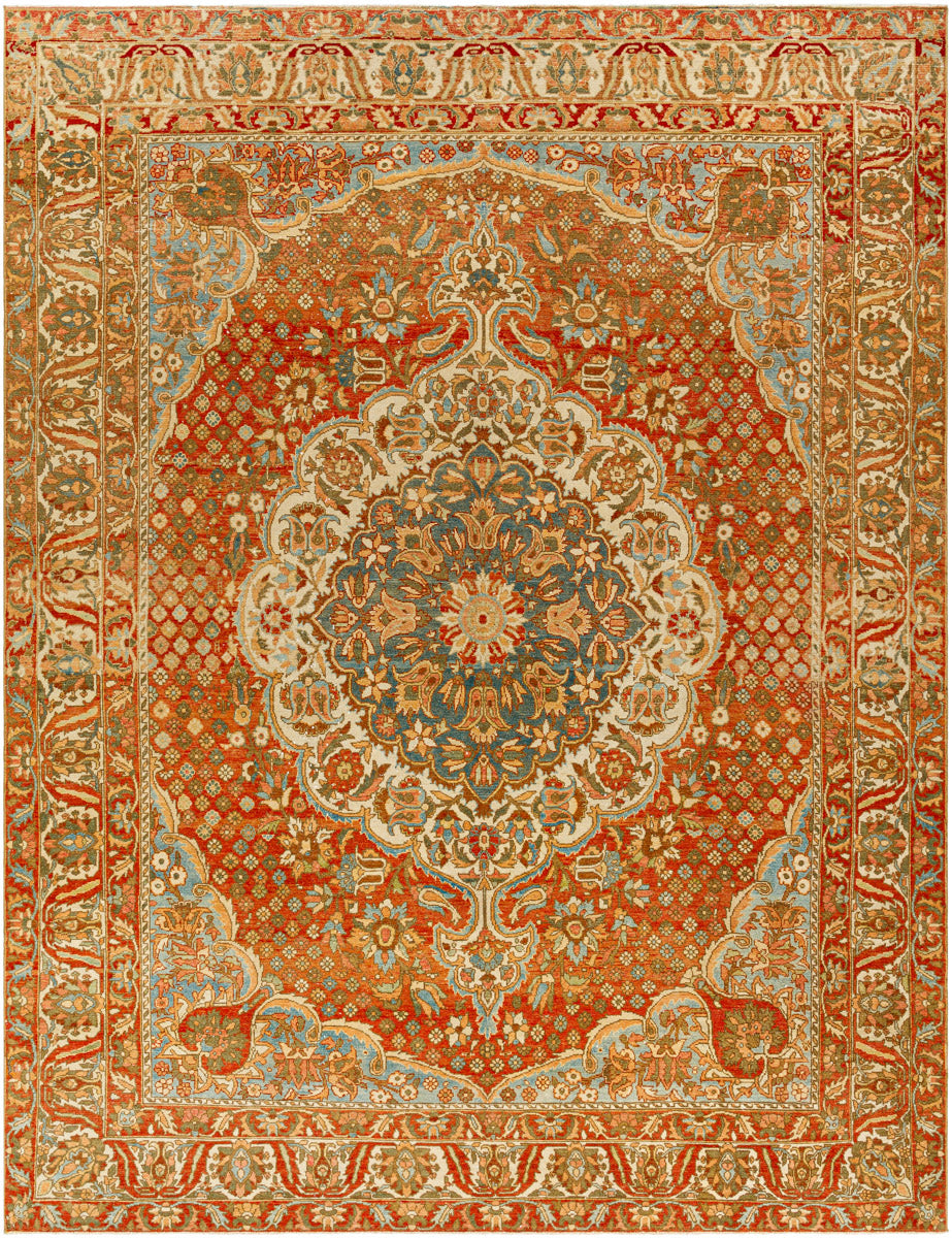 Antique One of a Kind AOOAK-1075 9'1" x 11'7" Handmade Rug AOOAK1075-11791  Copper, Camel, Clay, Brown, Khaki, Dark Brown, Light Wood Surya