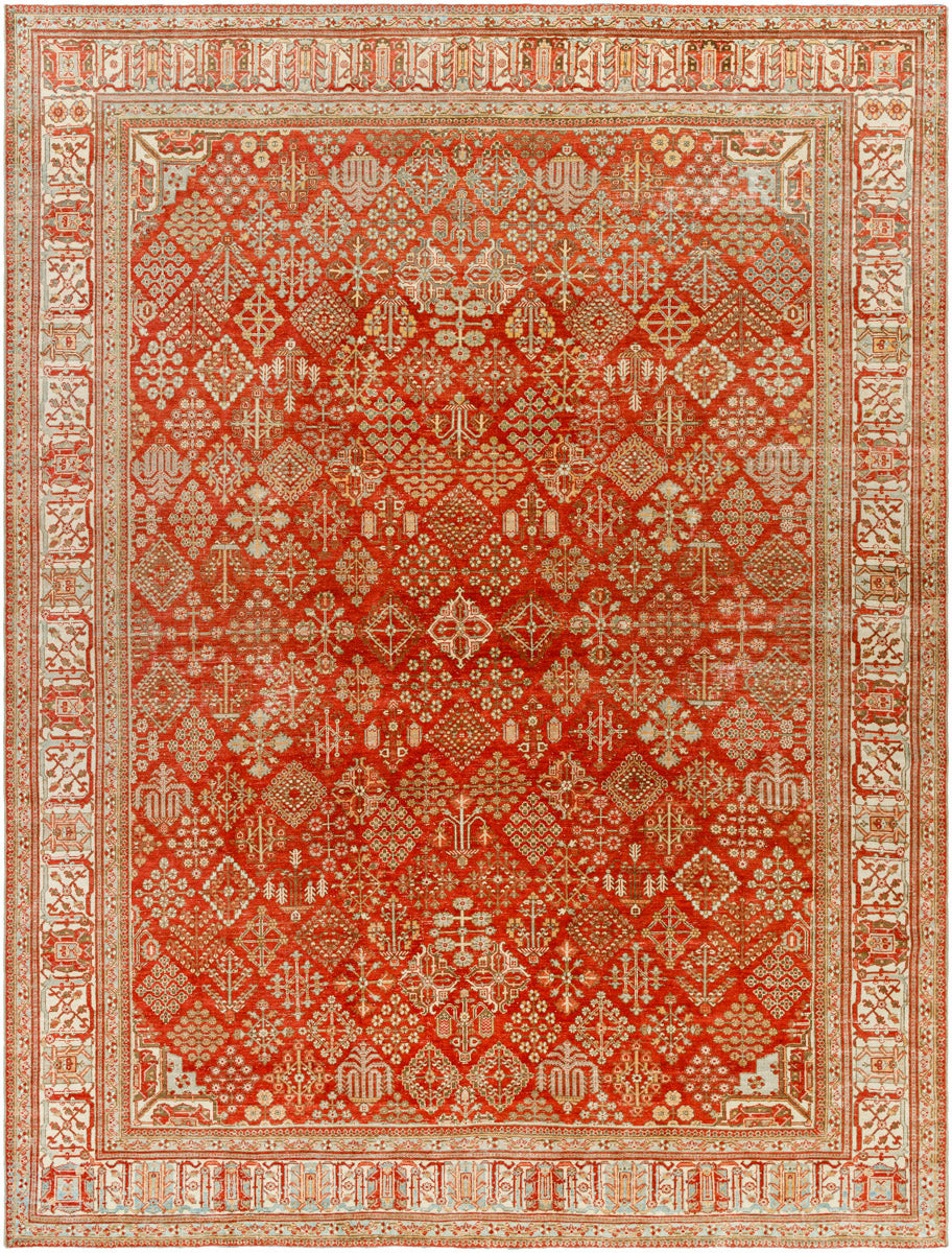 Antique One of a Kind AOOAK-1083 7'5" x 9'10" Handmade Rug AOOAK1083-75910  Clay, Light Wood, Garnet, Brick, Khaki Surya