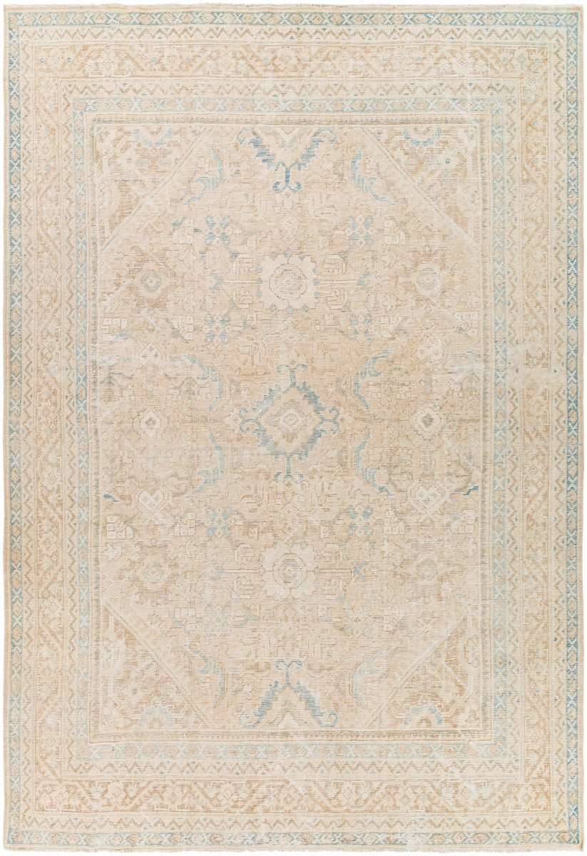 Antique One of a Kind AOOAK-1089 7'4" x 10'6" Handmade Rug AOOAK1089-74106  Ash, Pearl, Light Silver Surya
