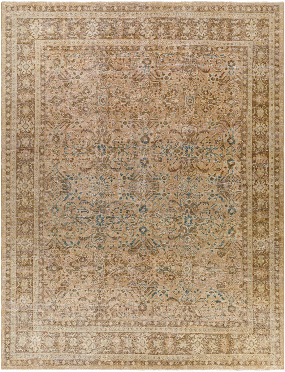 Antique One of a Kind AOOAK-1122 9'9" x 12'8" Handmade Rug AOOAK1122-99128  Camel, Khaki, Nickel Surya