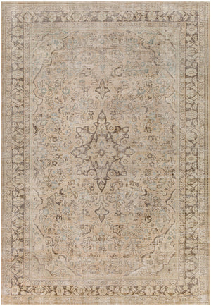 Antique One of a Kind AOOAK-1123 8'8" x 12'8" Handmade Rug AOOAK1123-88128  Slate Grey Taupe, Khaki, Sage Surya