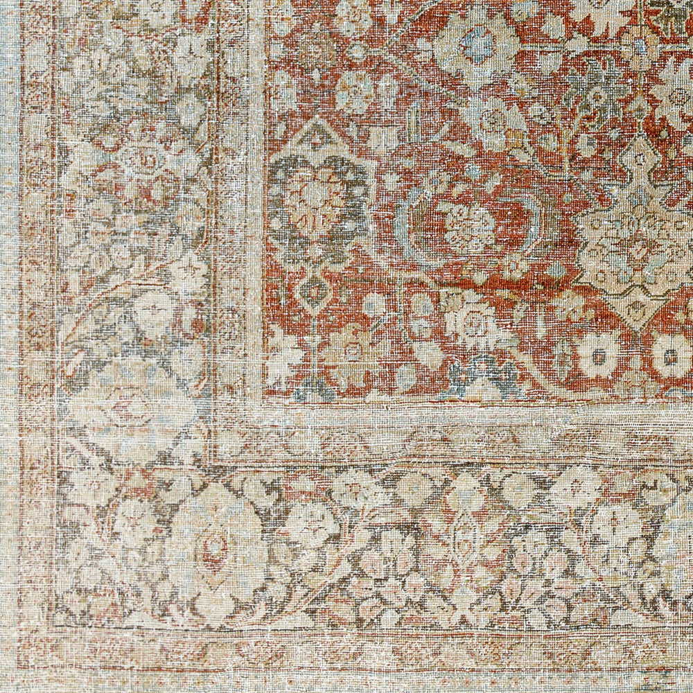 Antique One of a Kind AOOAK-1125 10'4" x 15' Handmade Rug AOOAK1125-10415  Sage, Warm Grey, Ash, Grey, Khaki, Brick, Nickel Surya