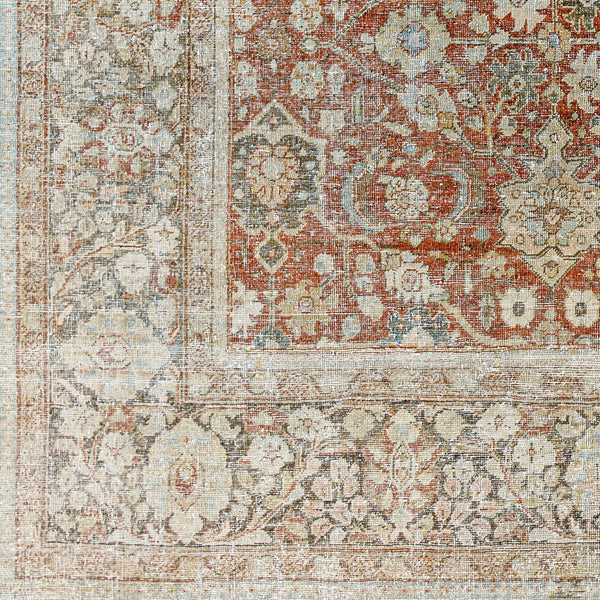 Antique One of a Kind AOOAK-1125 10'4" x 15' Handmade Rug AOOAK1125-10415  Sage, Warm Grey, Ash, Grey, Khaki, Brick, Nickel Surya