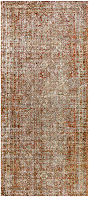 Antique One of a Kind AOOAK-1132 5'9" x 12'8" Handmade Rug AOOAK1132-59128  Grey, Brick, Khaki, Camel Surya