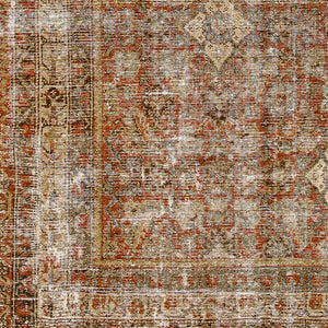 Antique One of a Kind AOOAK-1132 5'9" x 12'8" Handmade Rug AOOAK1132-59128  Grey, Brick, Khaki, Camel Surya