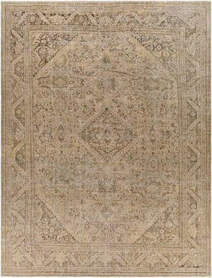 Antique One of a Kind AOOAK-1134 9'10" x 12'10" Handmade Rug AOOAK1134-91012  Sage, Slate Grey Taupe, Nickel Surya