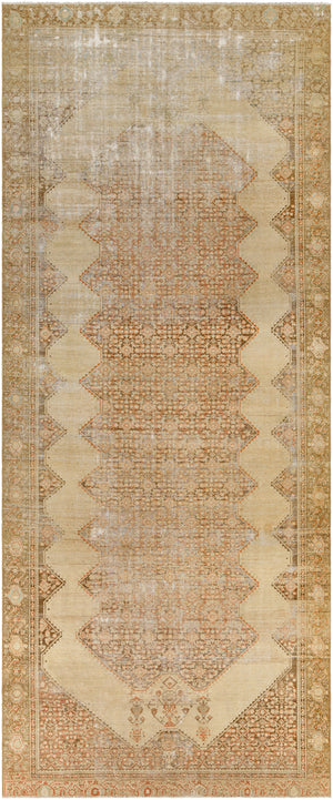 Antique One of a Kind AOOAK-1147 6'7" x 15'7" Handmade Rug AOOAK1147-67157  Khaki, Clay, Brass Surya
