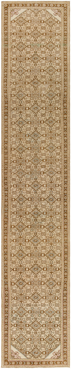 Antique One of a Kind AOOAK-1155 2'7" x 14'3" Handmade Rug AOOAK1155-27143  Camel, Khaki, Clay, Brick, Nickel Surya