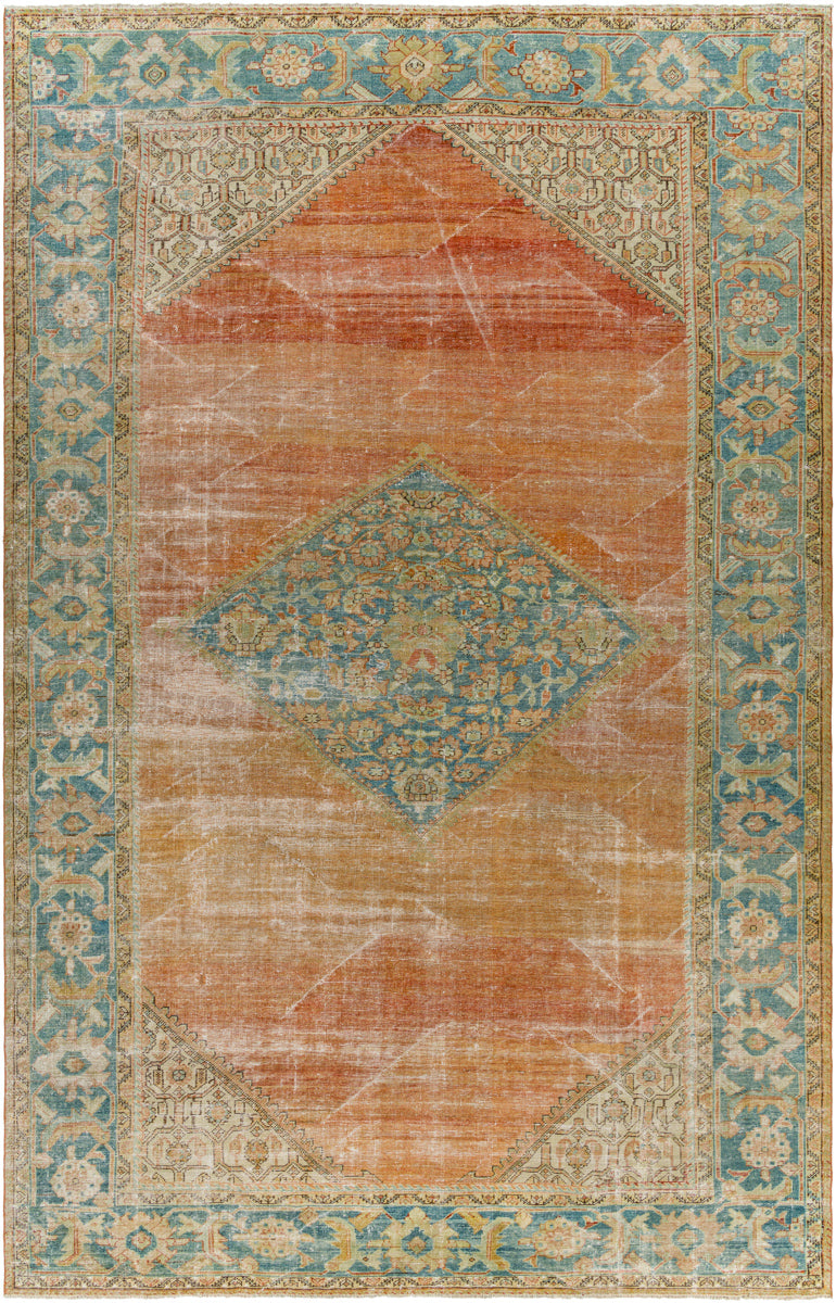 Antique One of a Kind AOOAK-1163 7'11" x 11'11" Handmade Rug AOOAK1163-71111  Camel, Grey, Brick, Khaki, Pewter Surya