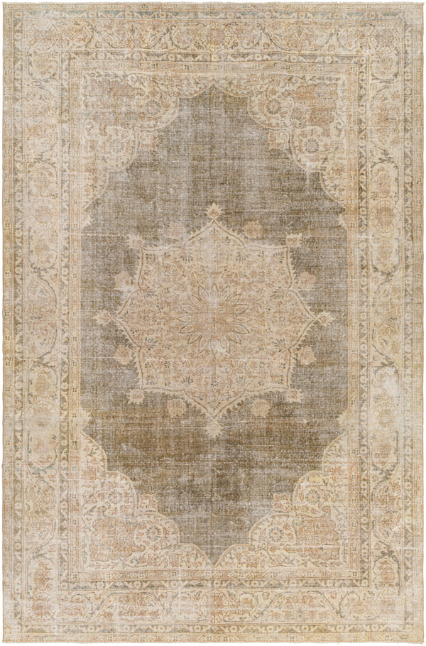 Antique One of a Kind AOOAK-1165 6'11" x 10'1" Handmade Rug AOOAK1165-61110  Slate Grey Taupe, Khaki, Sage Surya