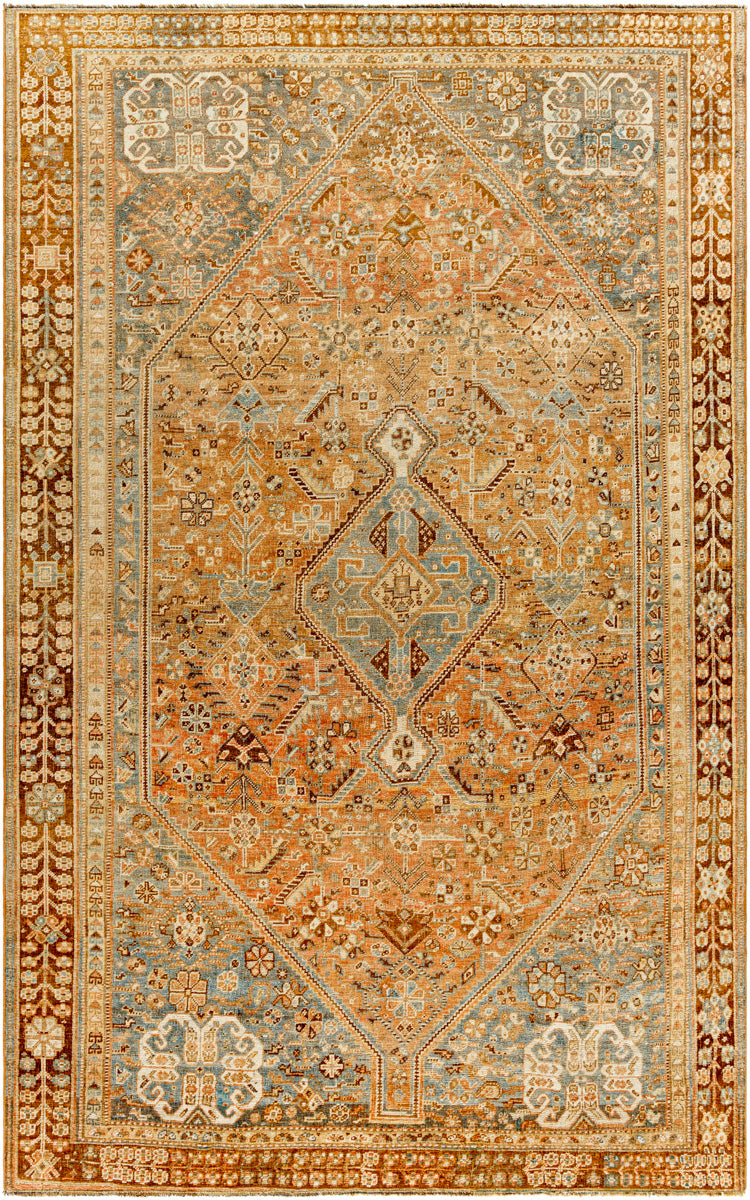 Antique One of a Kind AOOAK-1171 6'1" x 9'7" Handmade Rug AOOAK1171-6197  Camel, Copper, Khaki, Light Wood, Brick Surya